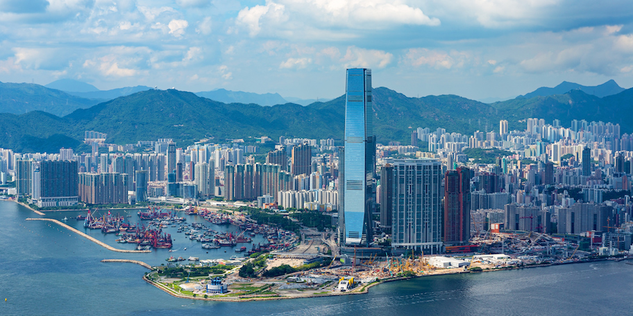 vue de West Kowloon from Victoria Peak